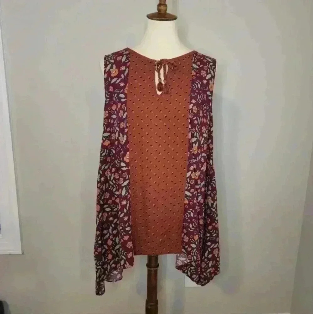 𝅺Matilda Jane Teach Me Rust Floral Tank Size L